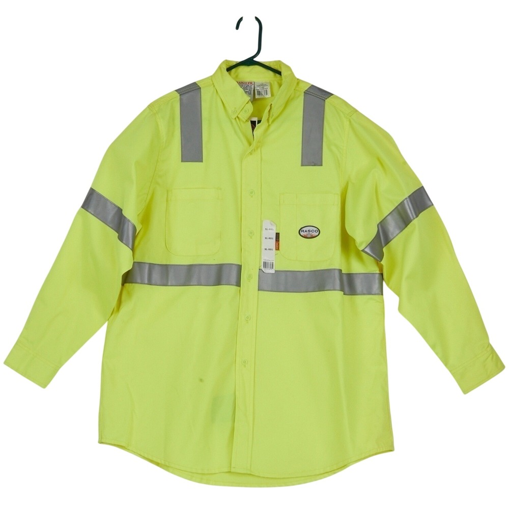 RASCO FR Flame Resistant Mens 2XL Hi Vis Reflective Yellow Long Sleeve - Picture 3 of 13